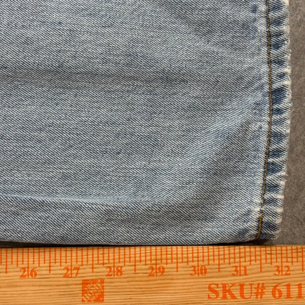 Levis 501 Original Fit Mens Light Wash Blue Straight Leg Button Fly Jeans 36x32